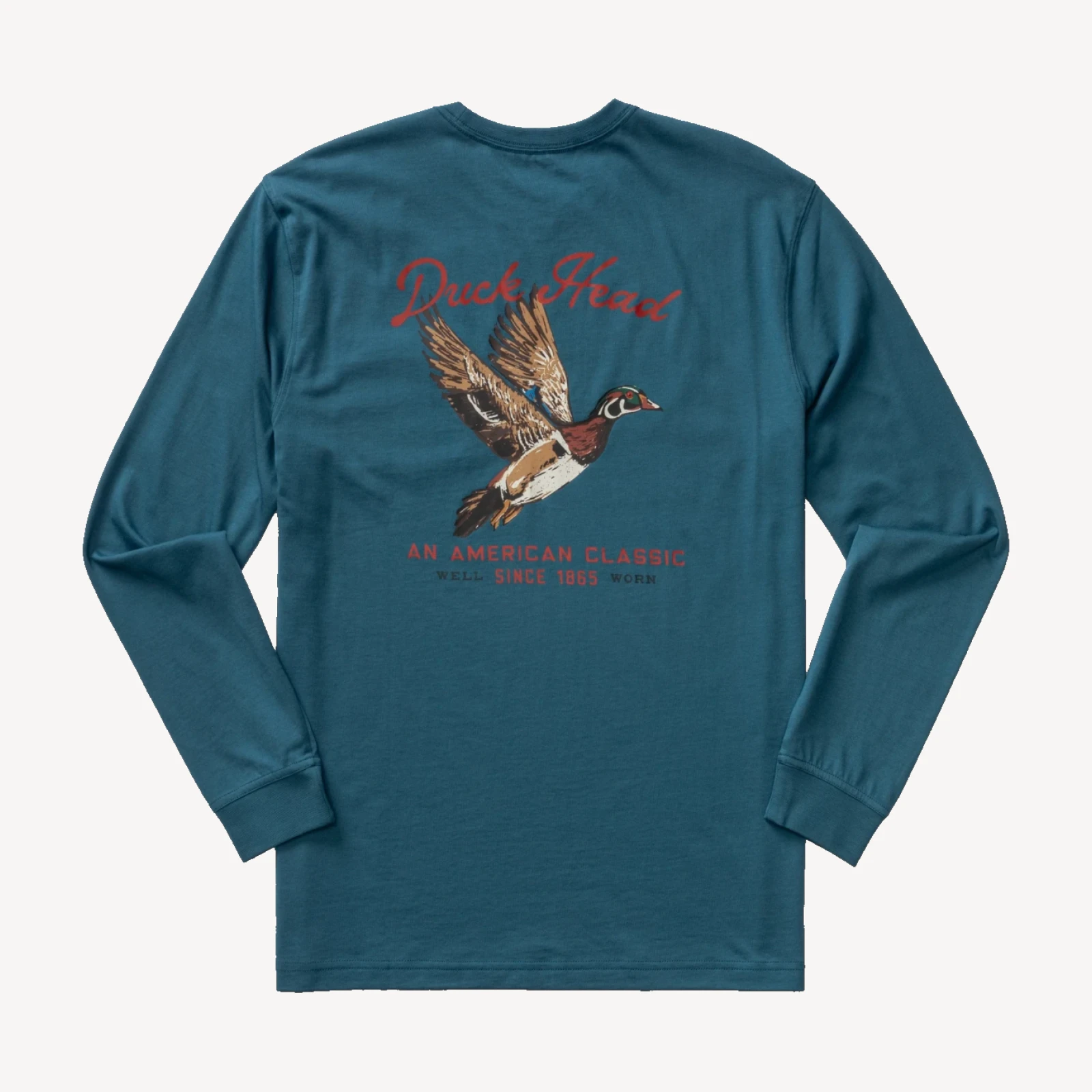 Flying Wood Duck T-Shirt - Stormy Teal