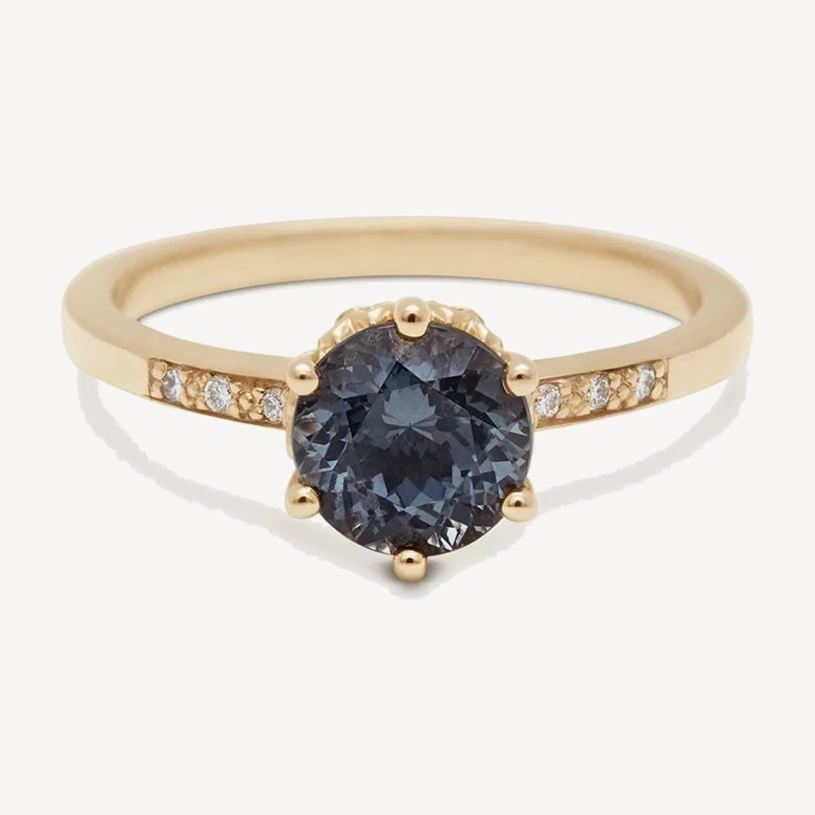 Hazeline Solitaire Ring - Yellow Gold & Grey Spinel (1.23ct)