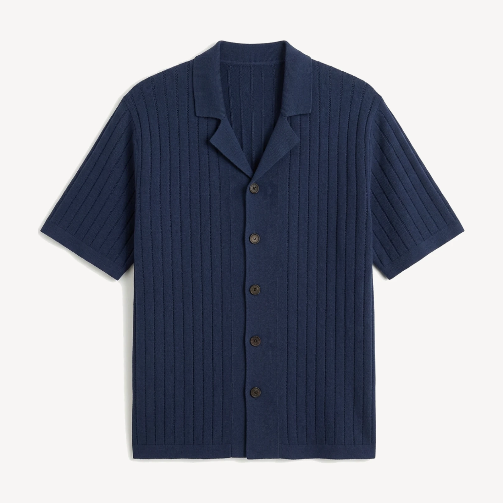 DROP-NEEDLE KNIT SHIRT