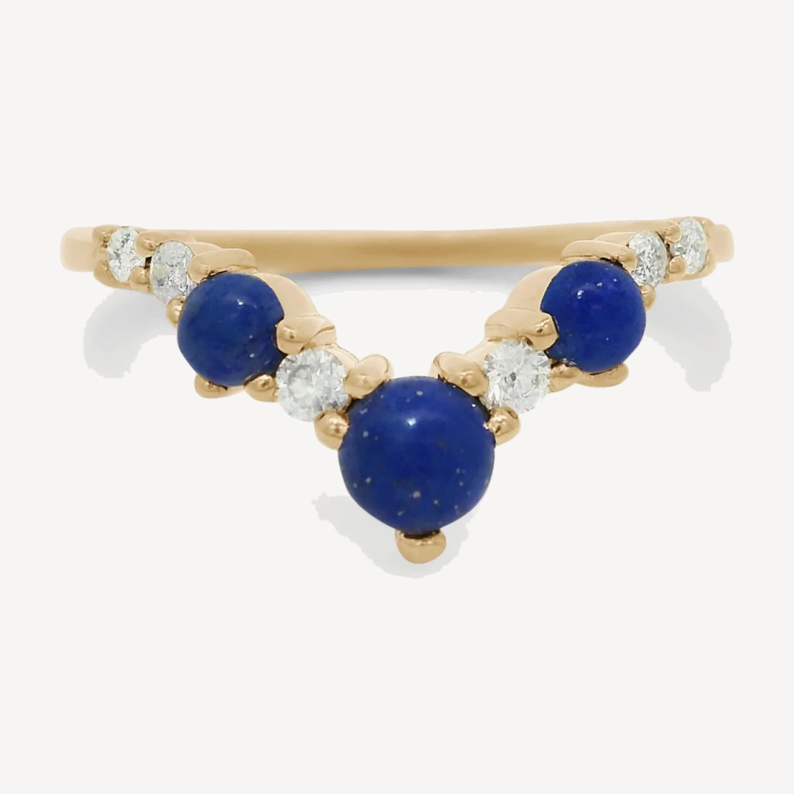 Celestine Tiara Band (Large) - 14k Gold, Lapis & Grey Diamonds