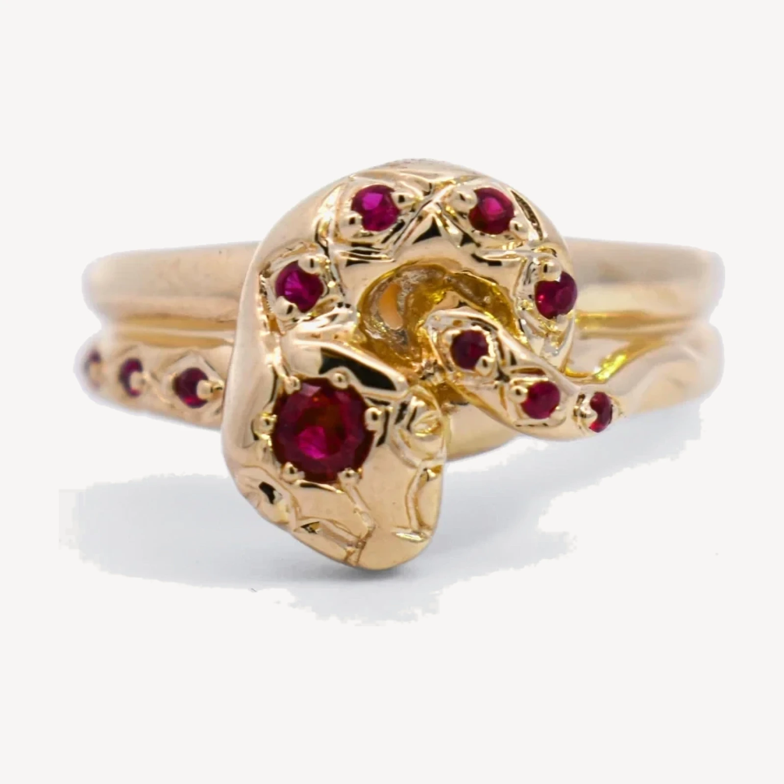 Victorian Serpent Ring - Yellow Gold & Ruby