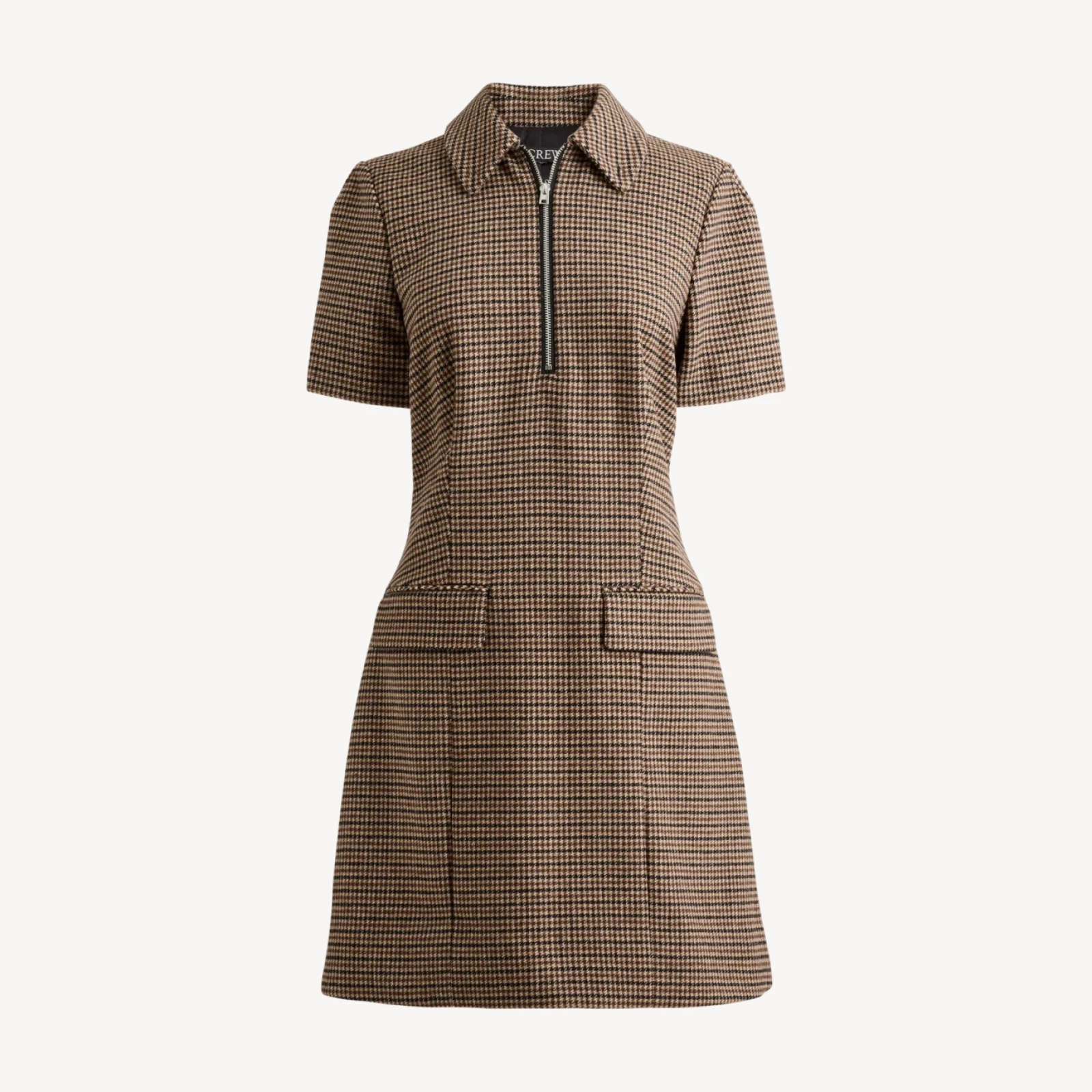 Parc dress in houndstooth wool blend