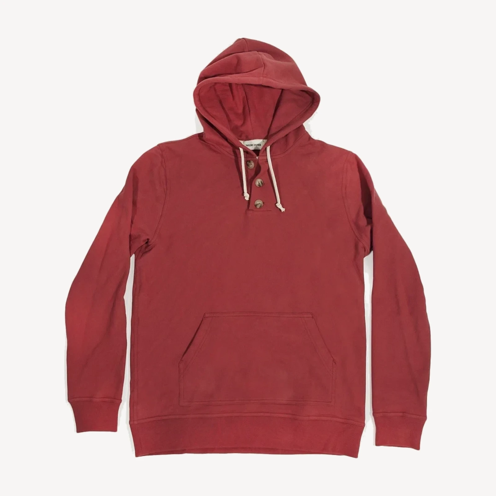 The Dusty Red 3 Button Hooded Sweatshirt