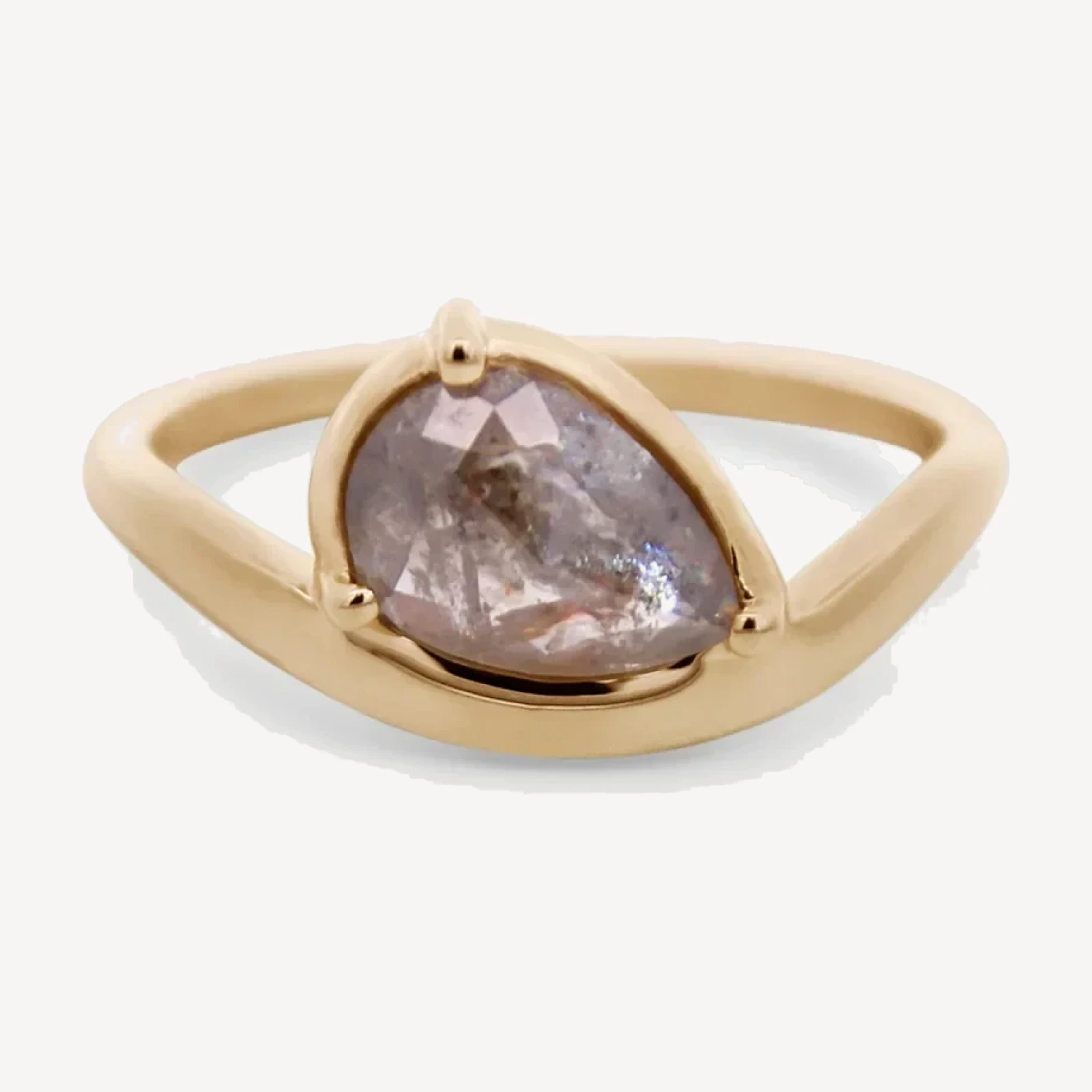 Sway Ring - Yellow Gold & Grey Diamond (1.17ct)