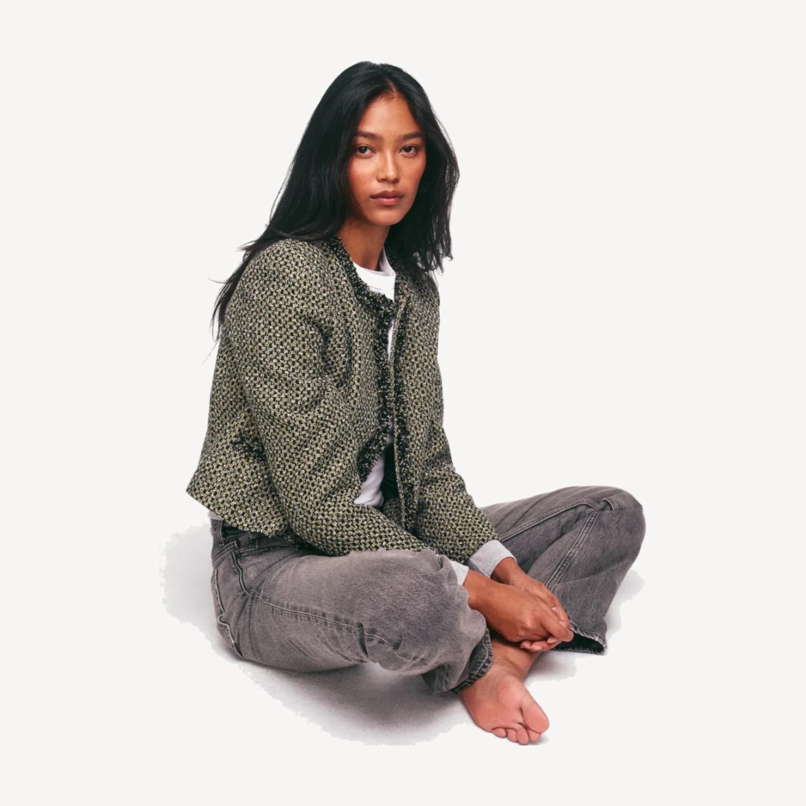 Lady jacket in textured Italian tweed
