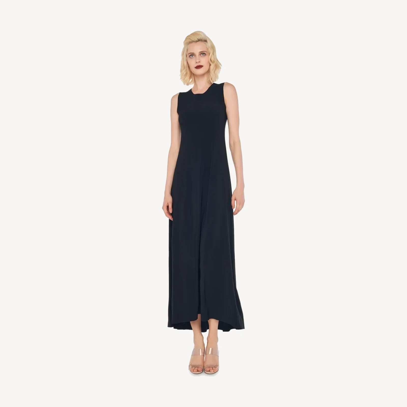 SLEEVELESS LONG SWING DRESS