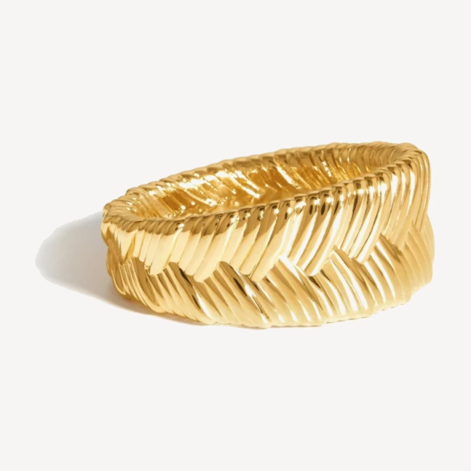 Wide Braid Ring | 18ct Gold Plated