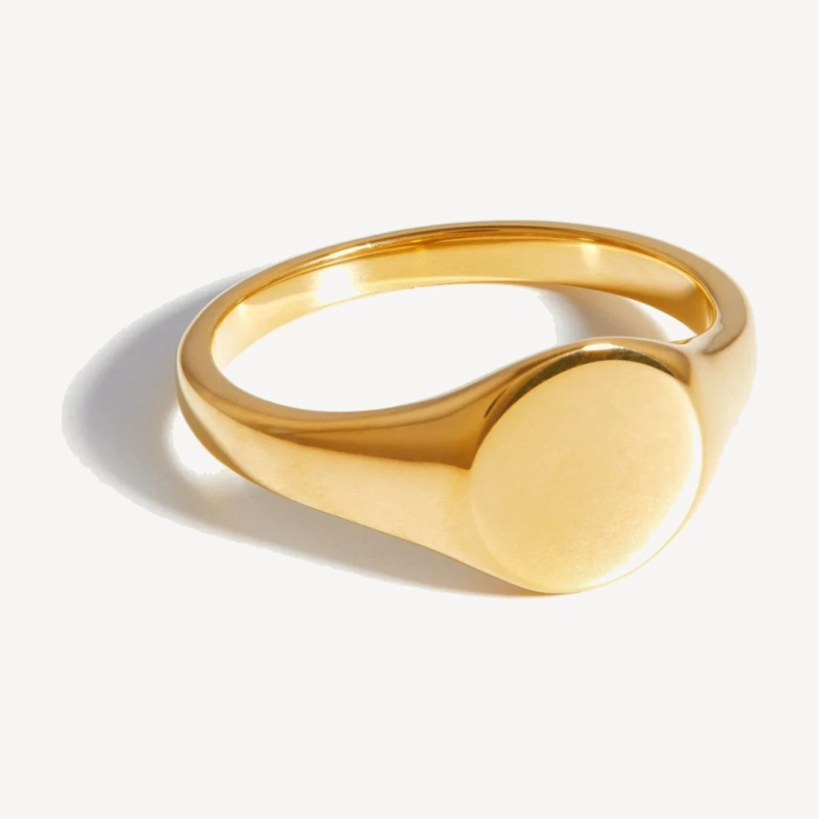 Engravable Round Signet Ring | 18ct Gold Plated