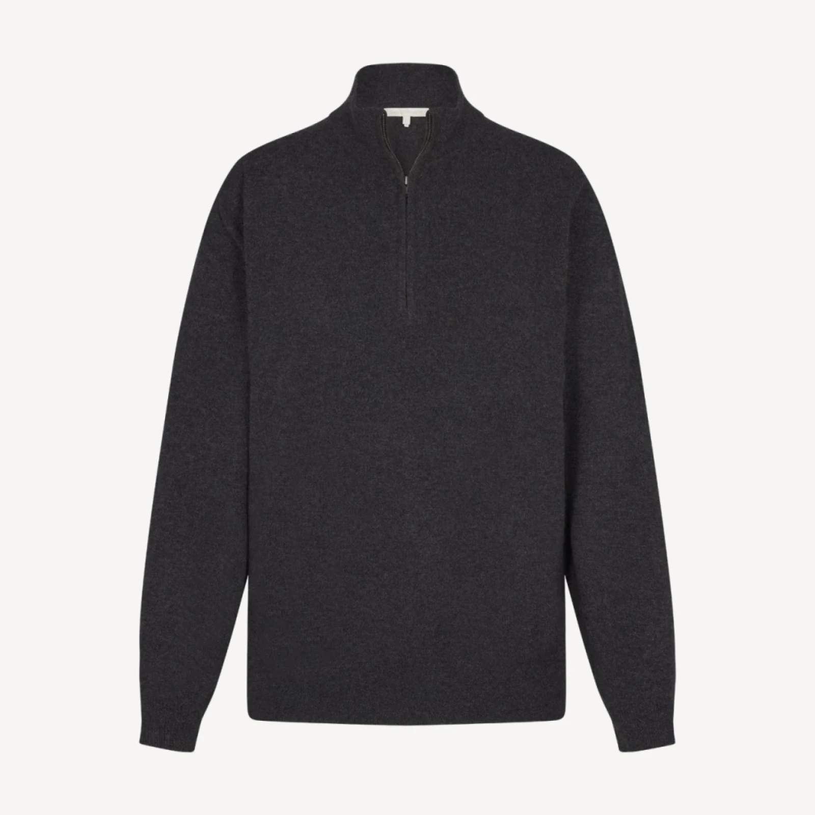 PHILLIP QUARTER-ZIP CASHMERE SWEATER - CHARCOAL