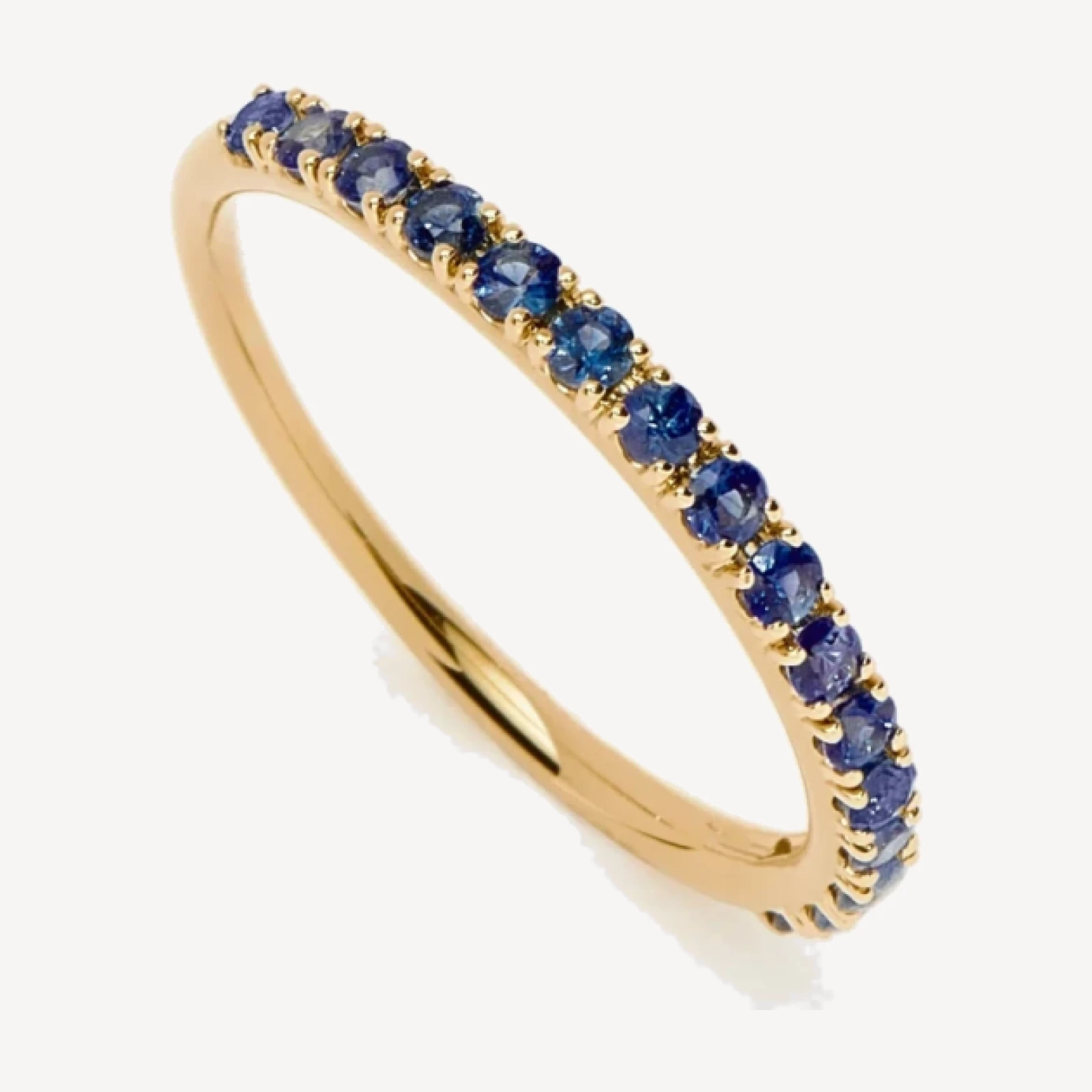 Solid Gold Half Sapphire Eternity Ring | 9ct Solid Yellow Gold/Sapphire