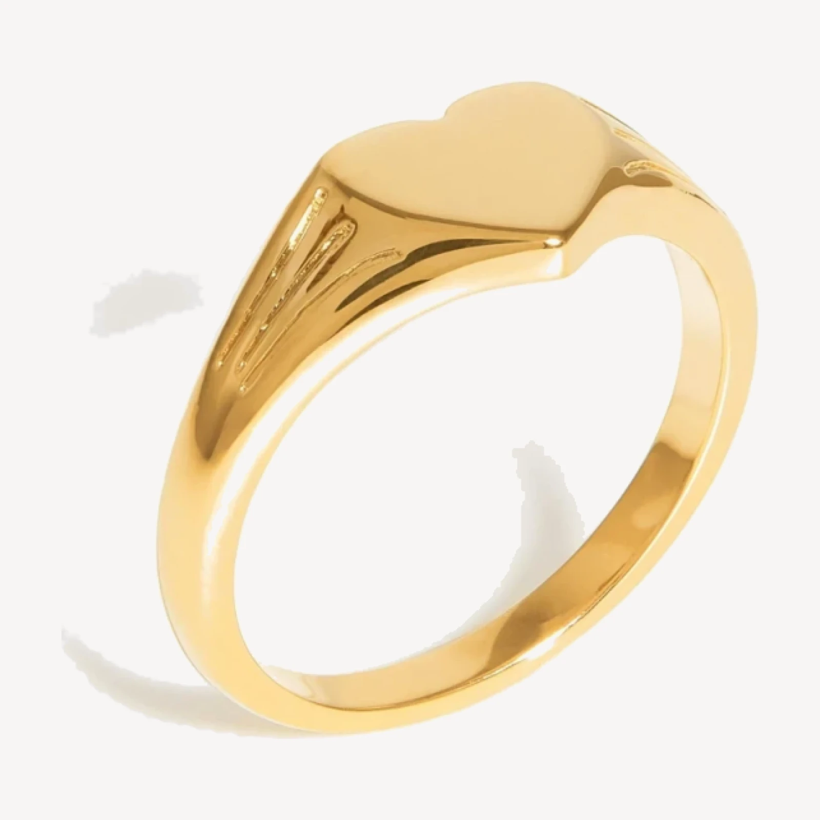 Engravable Heart Signet Ring | 18ct Gold Vermeil