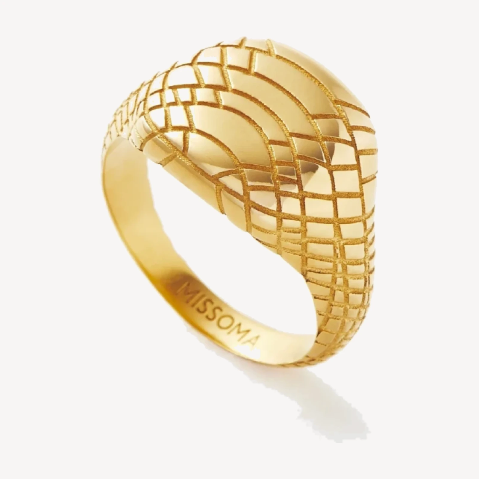 Serpent Textured Signet Ring | 18ct Gold Plated