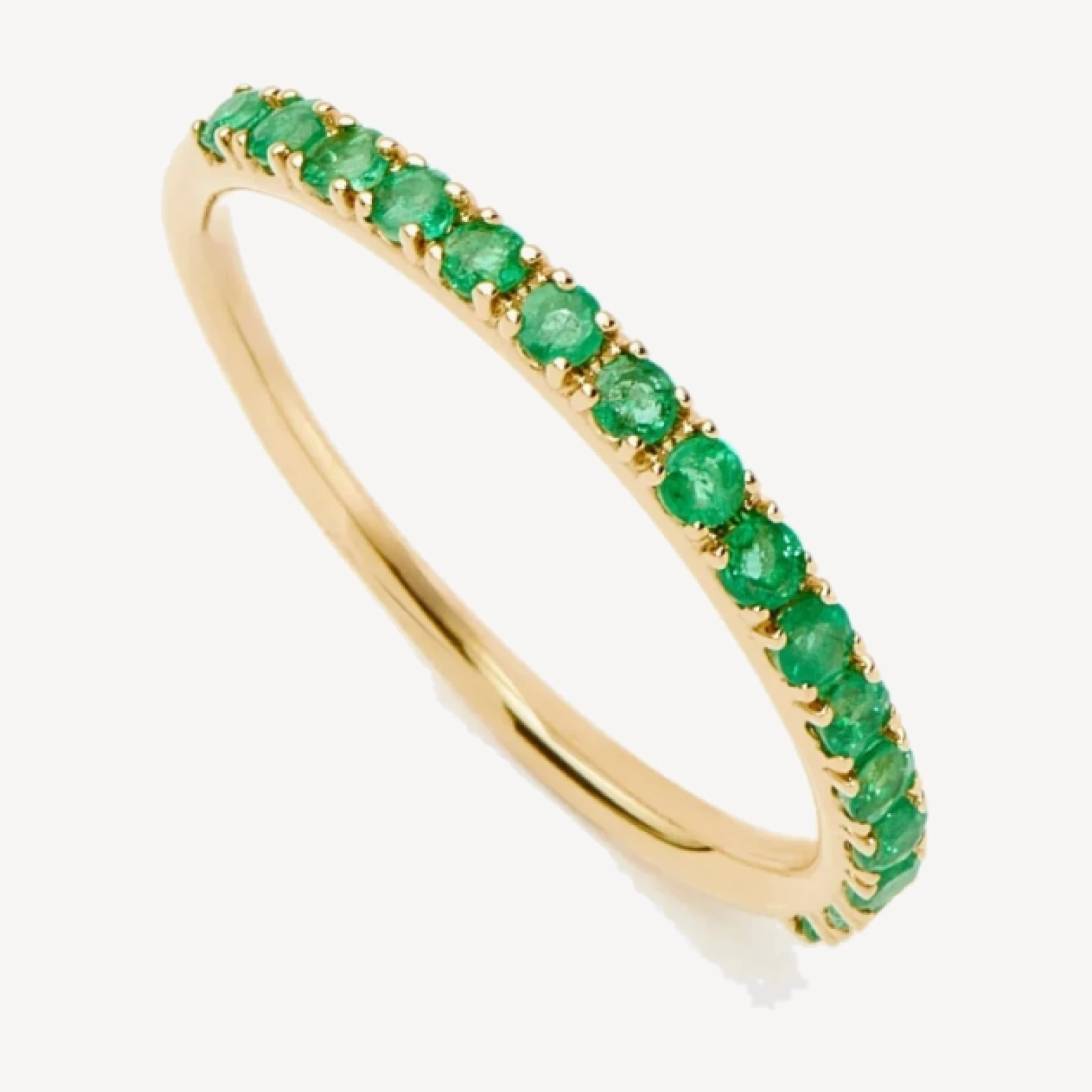 Solid Gold Half Emerald Eternity Ring