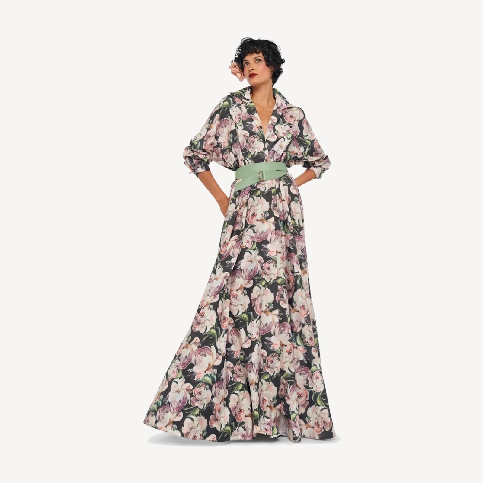 SUPER OS BF NK SHIRT FLARED GOWN
