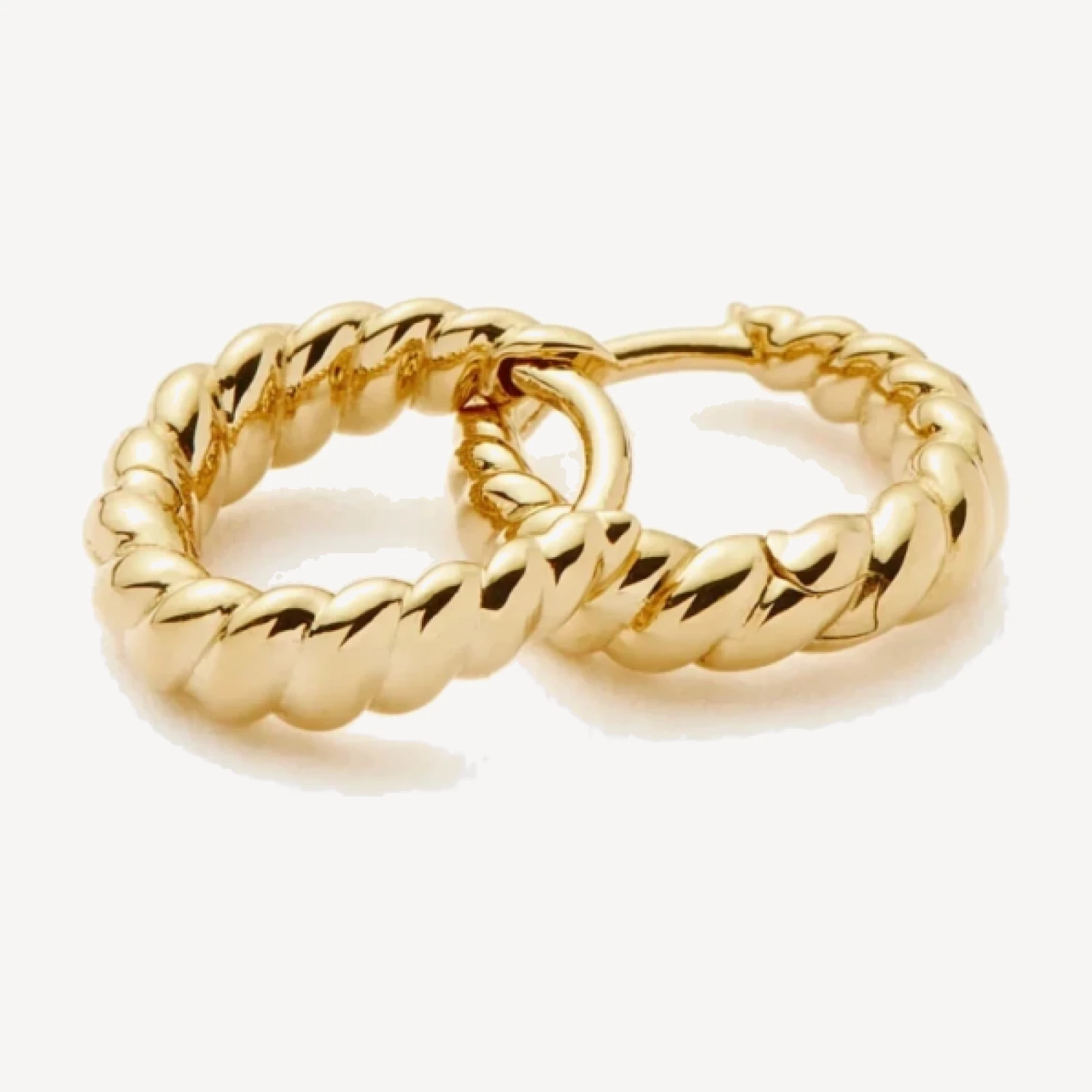 Solid Gold Twisted Huggies | 9ct Solid Yellow Gold