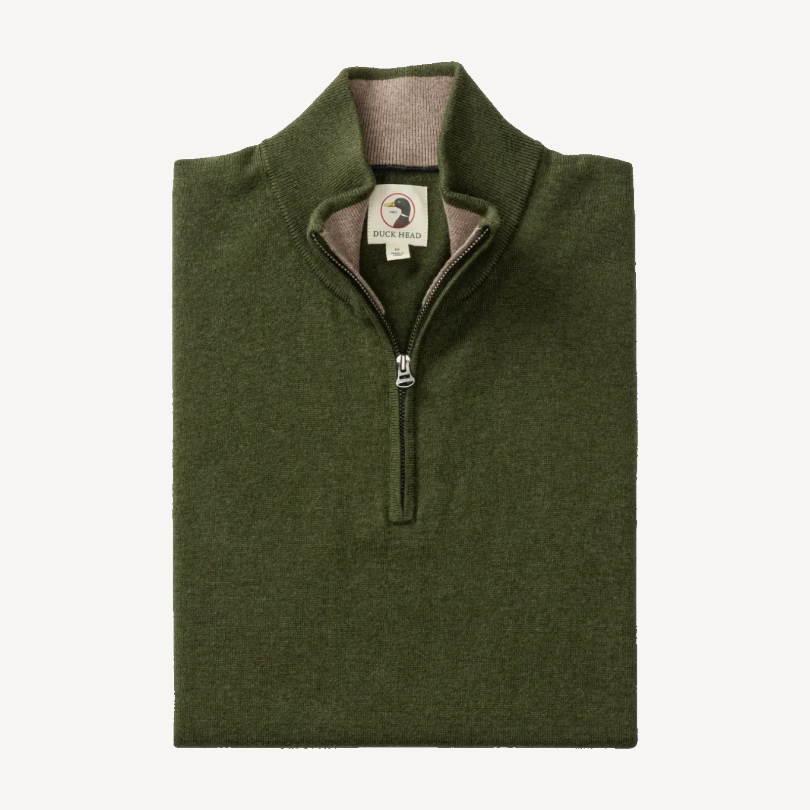 Ridley Cotton Cashmere 1/4 Zip Sweater - Deep Olive