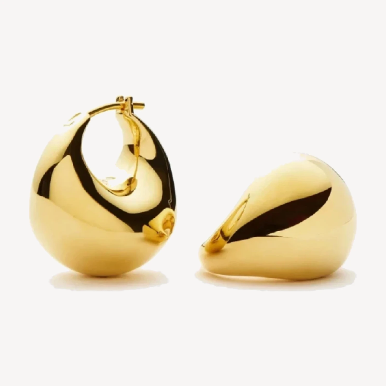Sculptural Chubby Dome Small Hoop Earrings | 18ct Gold Plated