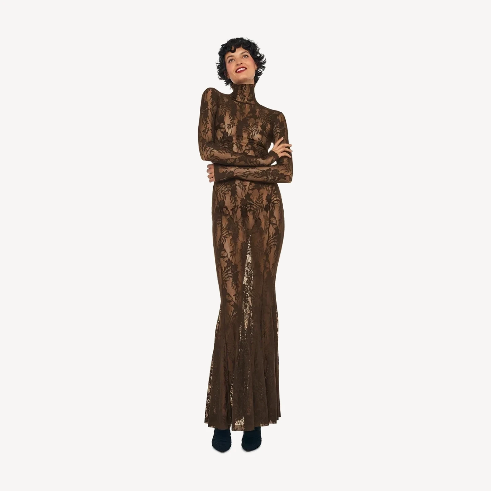 LONG SLEEVE TURTLE FISHTAIL GOWN