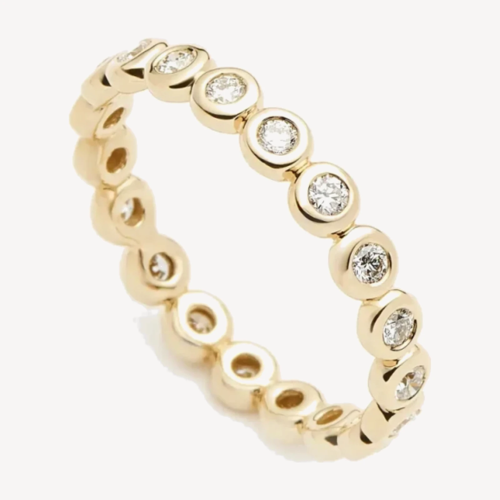 Solid Gold Diamond Tennis Eternity Ring | 9ct Solid Yellow Gold