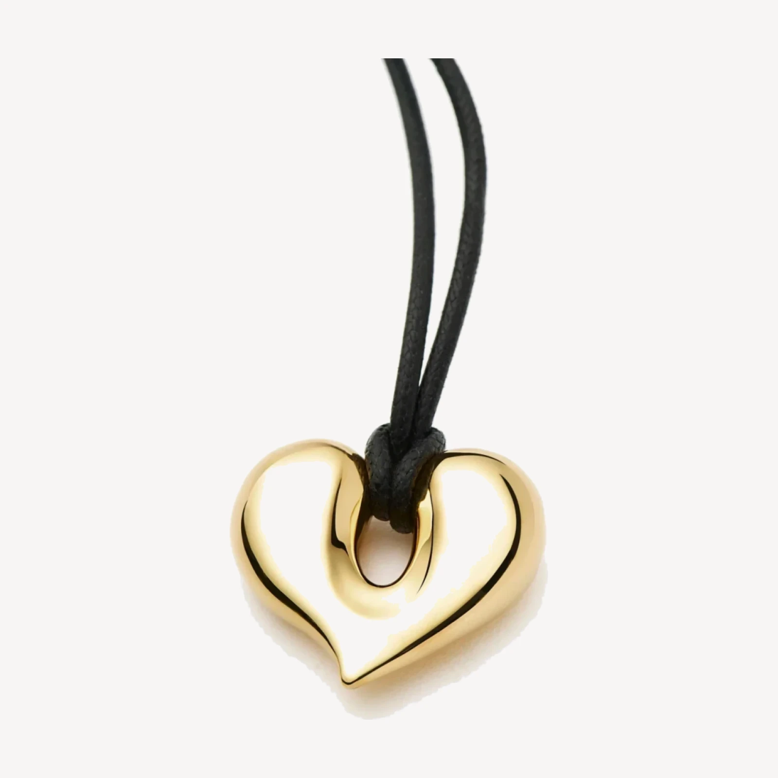 Molten Heart Pendant Cord Necklace | 18ct Gold Plated