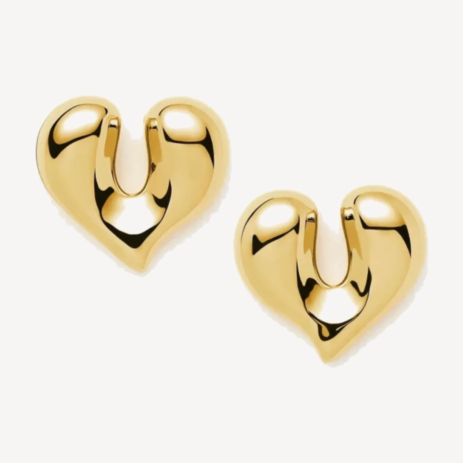 Molten Heart Stud Earrings | 18ct Gold Plated
