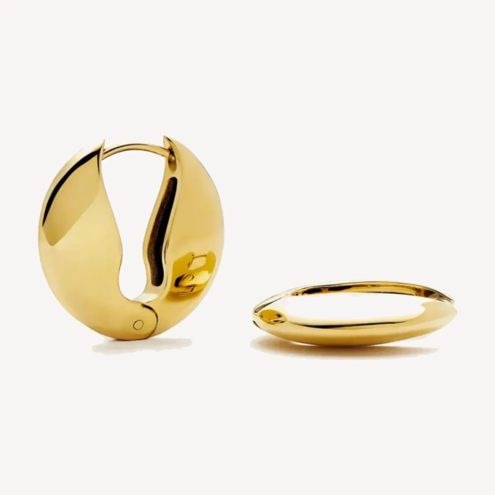 Pebble Hinged Hoop Earrings | 18ct Gold Plated