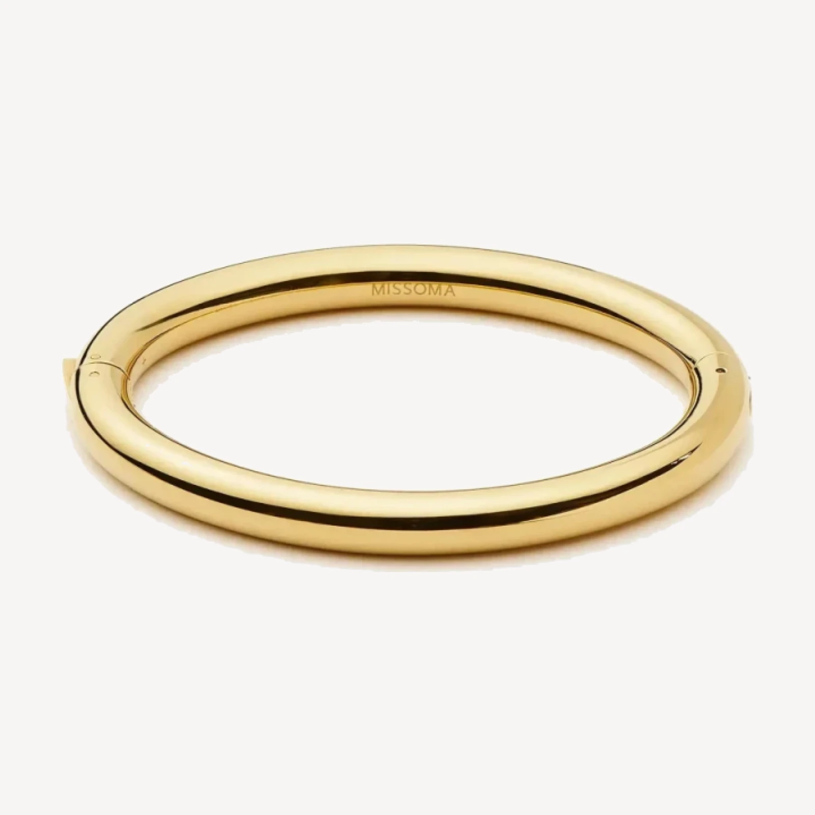 Chunky Round Hinged Bangle | 18ct Gold Plated