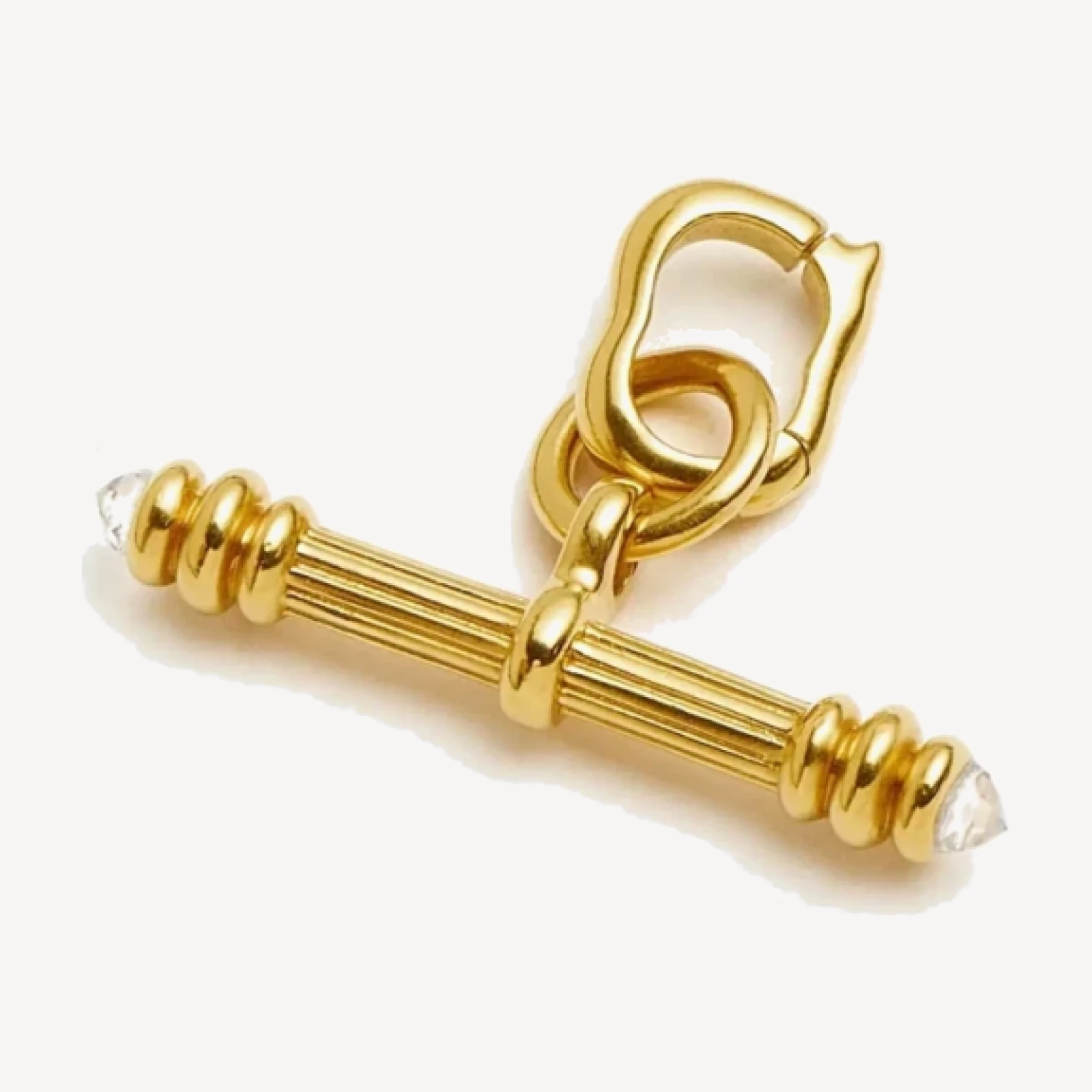 Harris Reed Crystal T-Bar Clip-On Charm | 18ct Gold Plated/Crystal Quartz