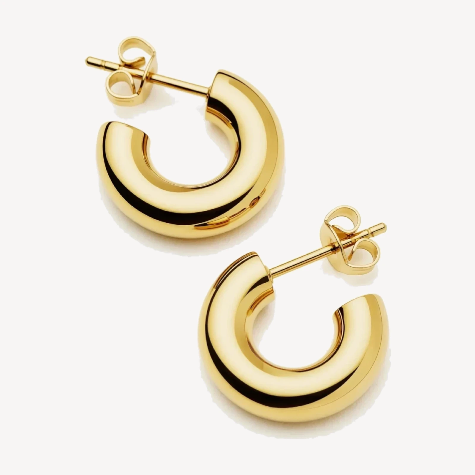 Classic Chubby Small Hoop Earrings | 18ct Gold Plated