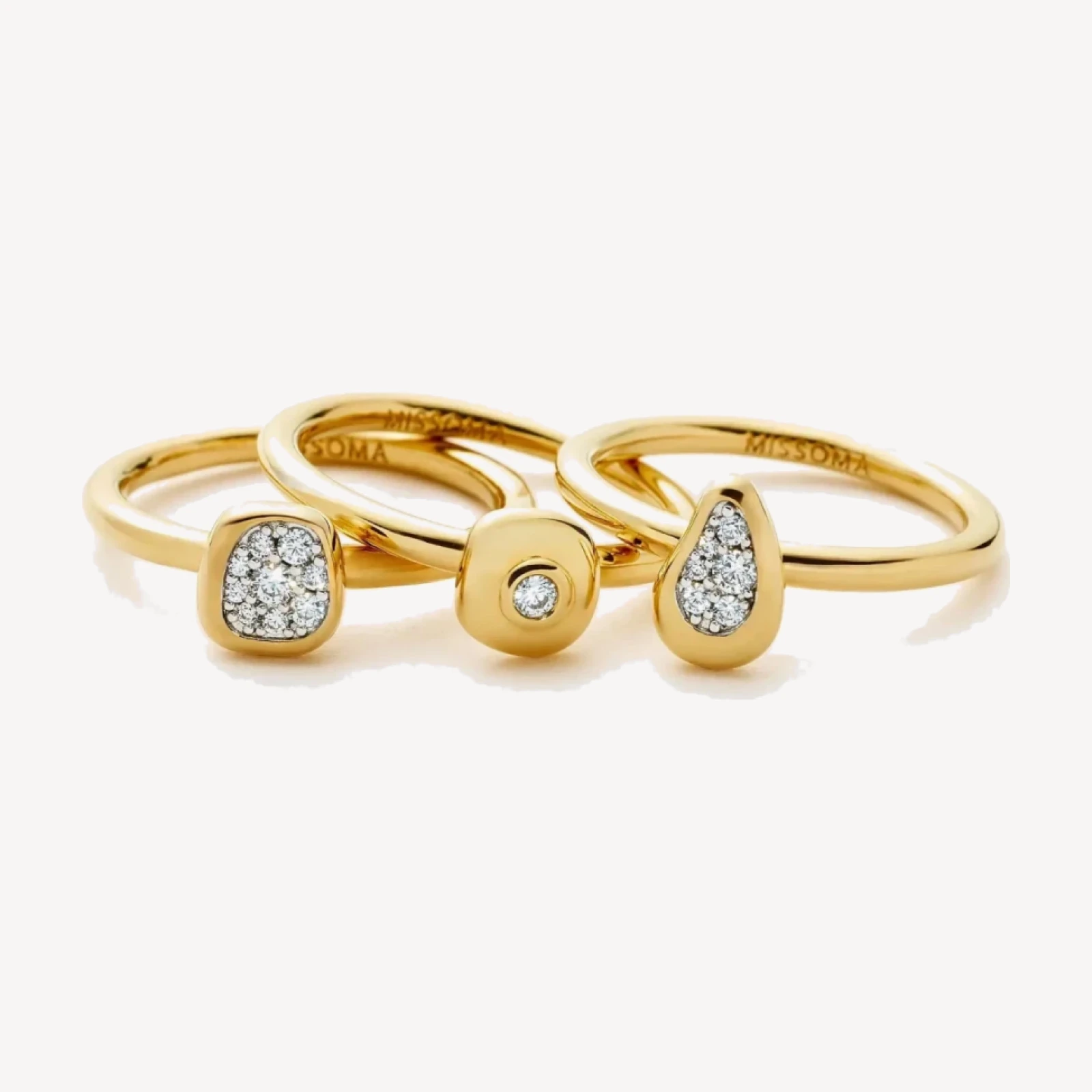 The Ultimate Triple Ring Set | 18ct Gold Plated/Cubic Zirconia