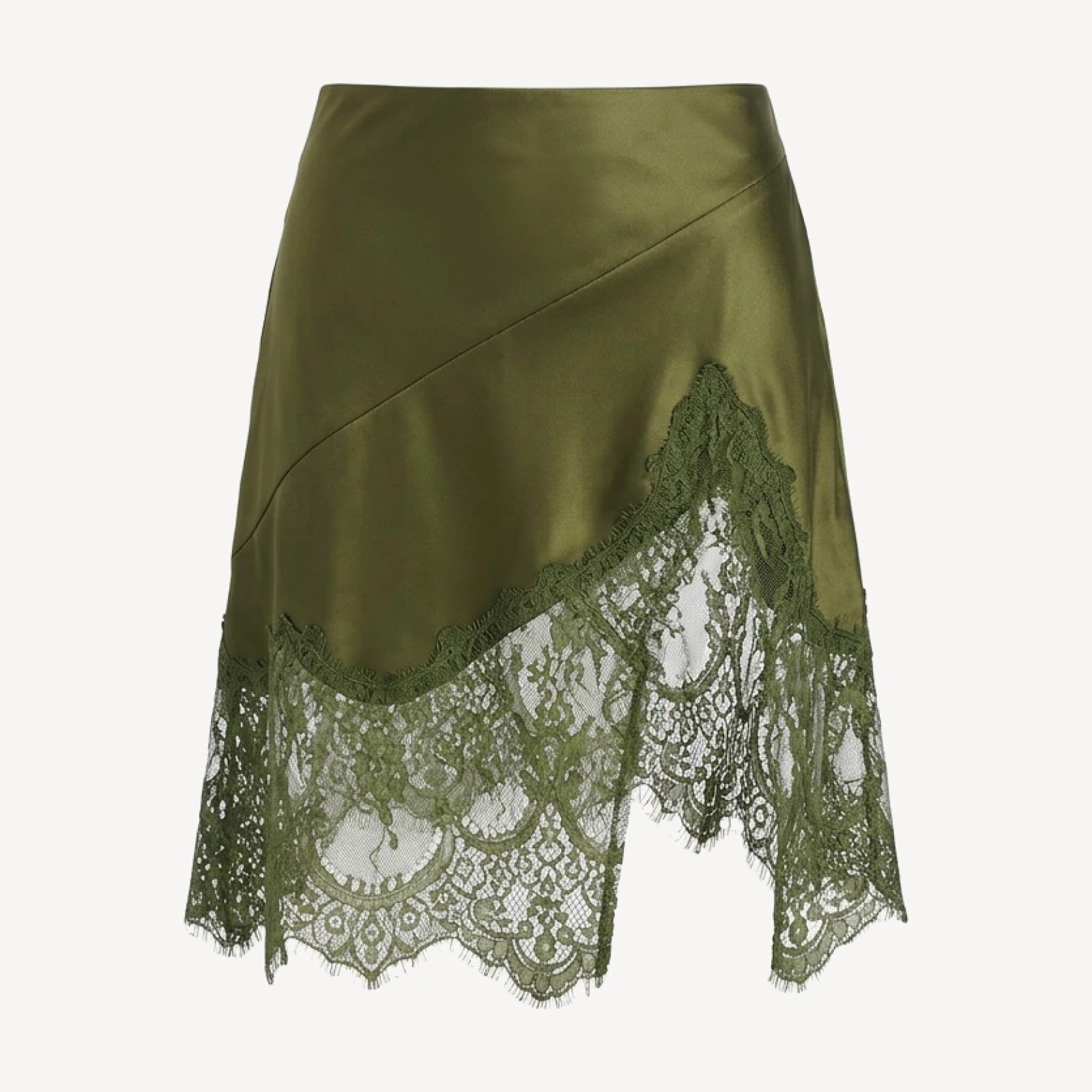 BIAS MINI SKIRT W/ LACE