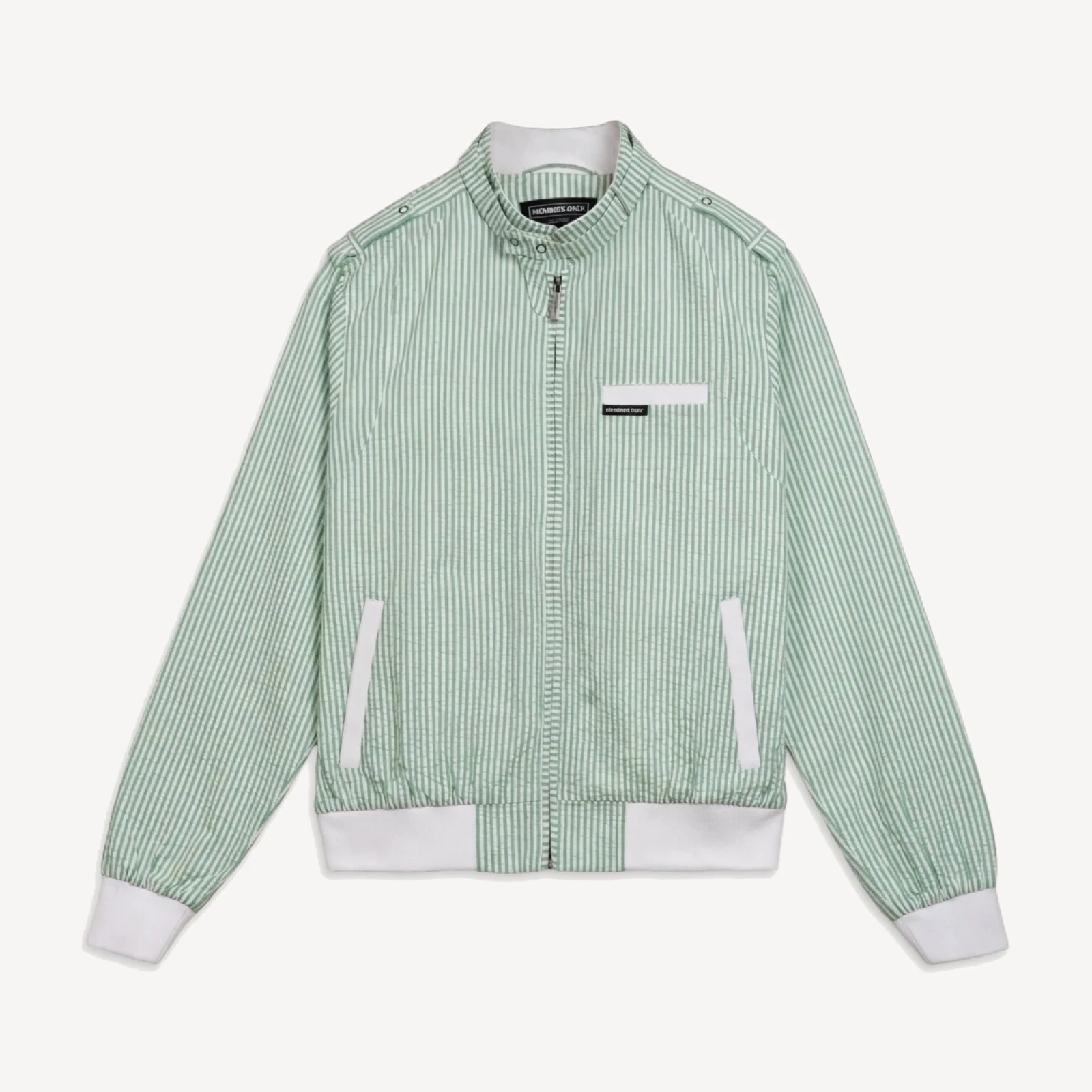 Women's Oversized Seersucker Iconic Racer Jacket