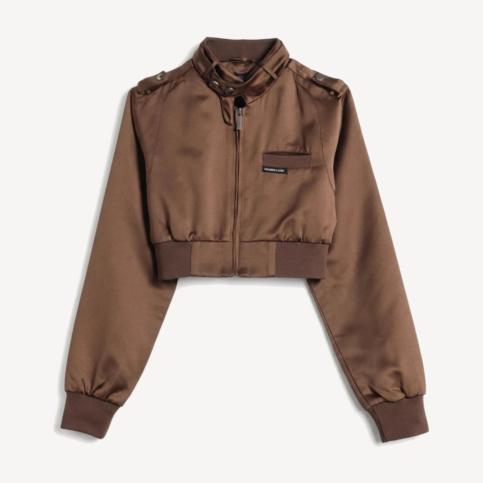 Women's Cropped Classic Satin Iconic Racer Jacket
