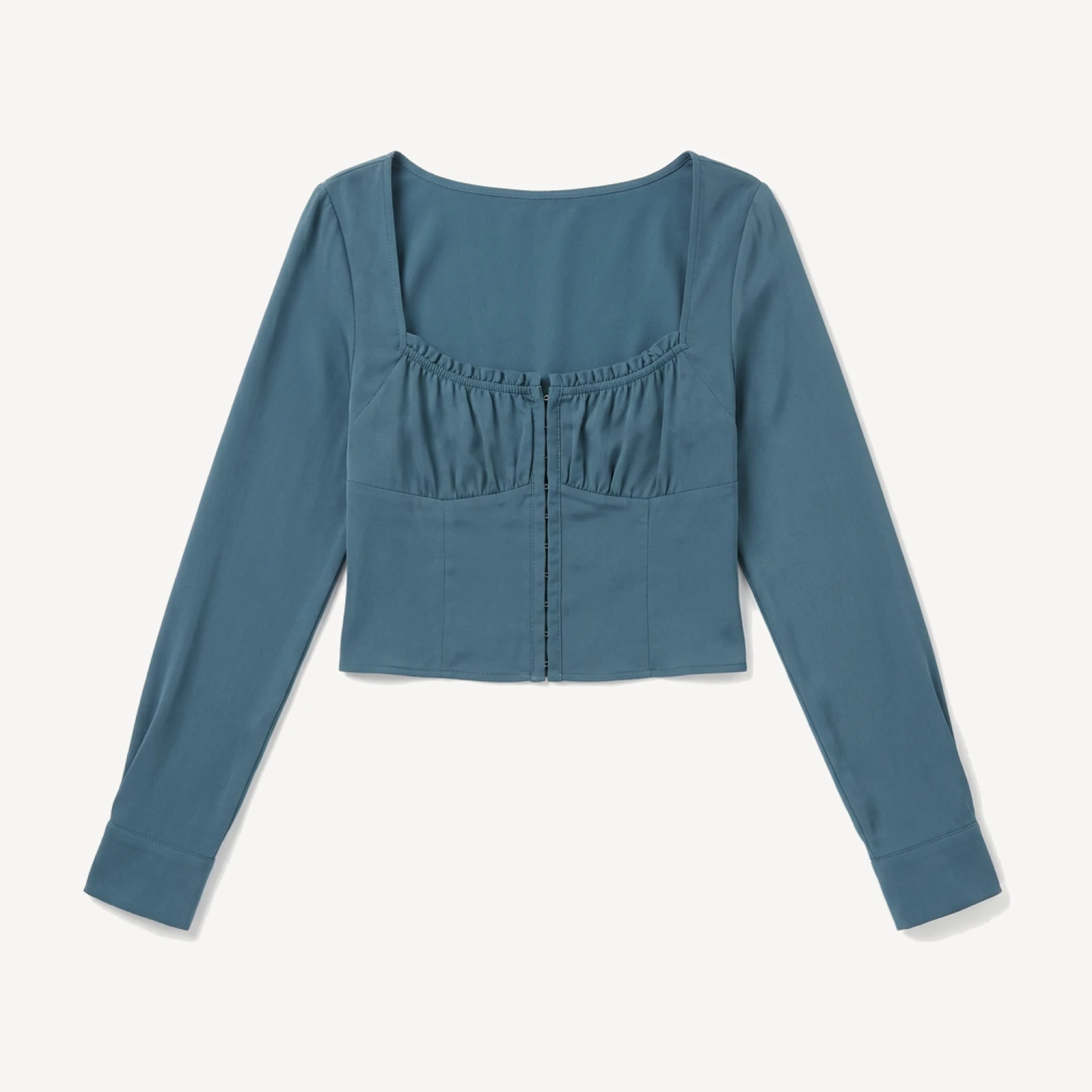 Dakota Top - Stone Blue Long Sleeve Silk Top (More Colors)