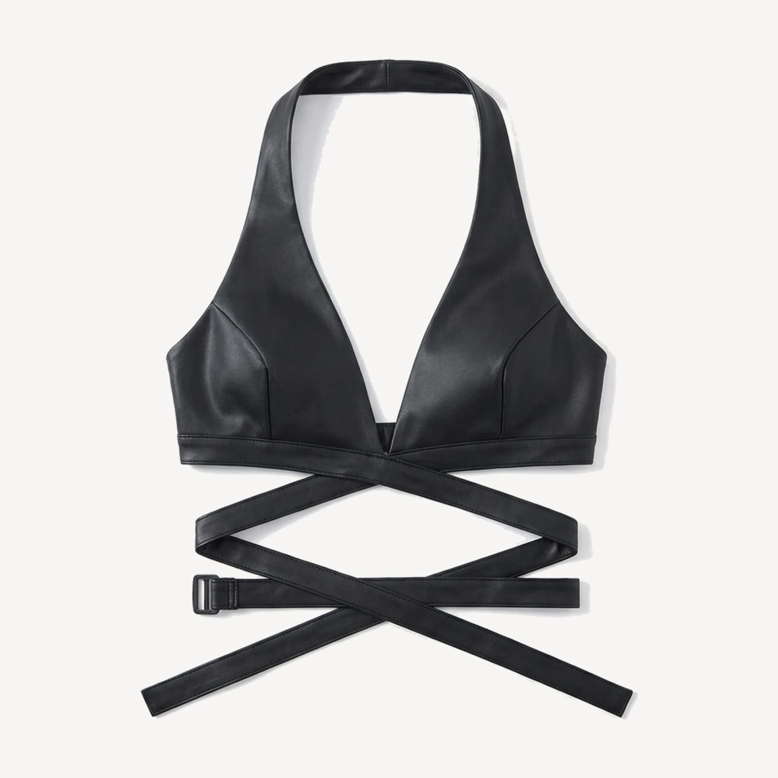 Wrap Leather Bra [BLACK]