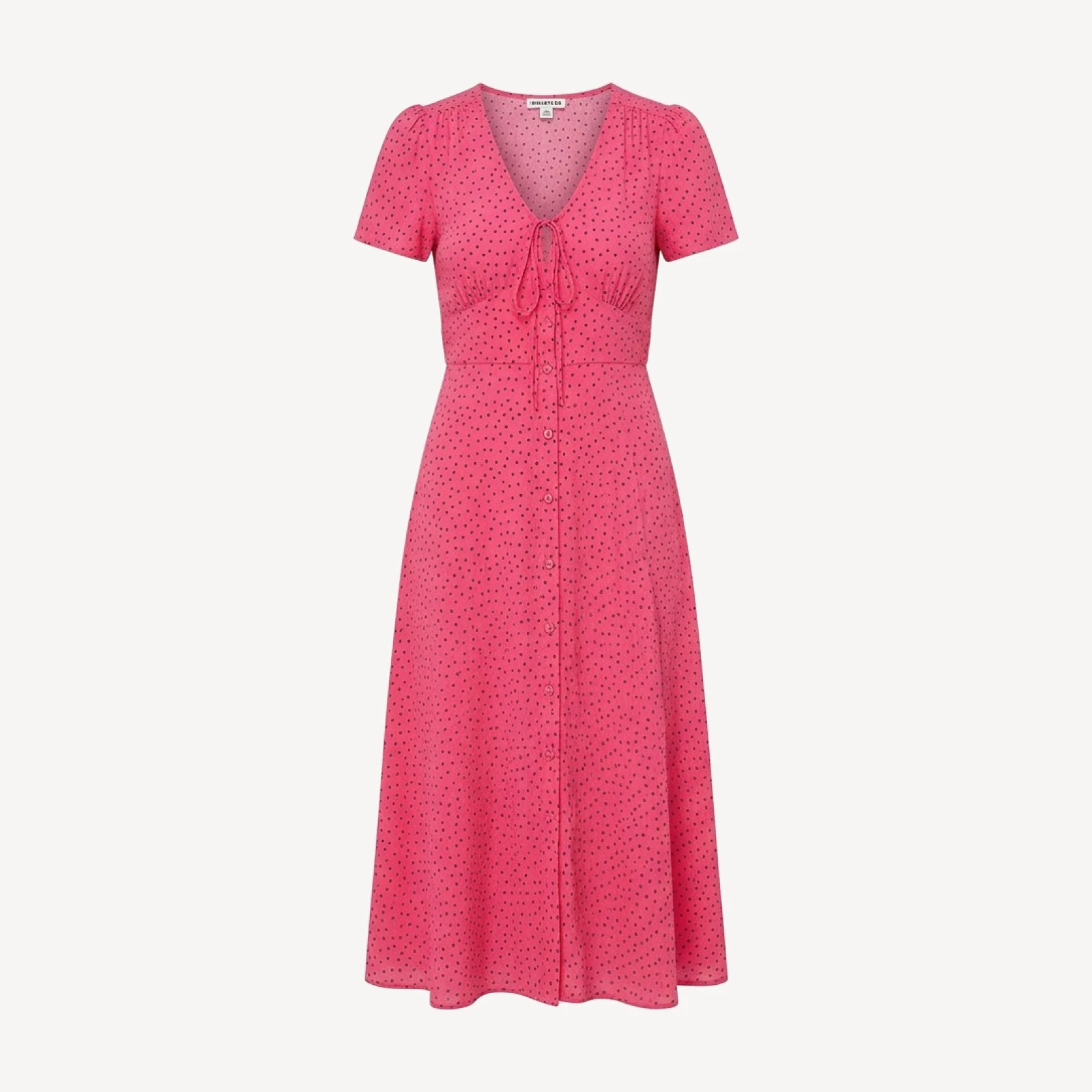 Whistles Heidi Spot Print Shirred Dress