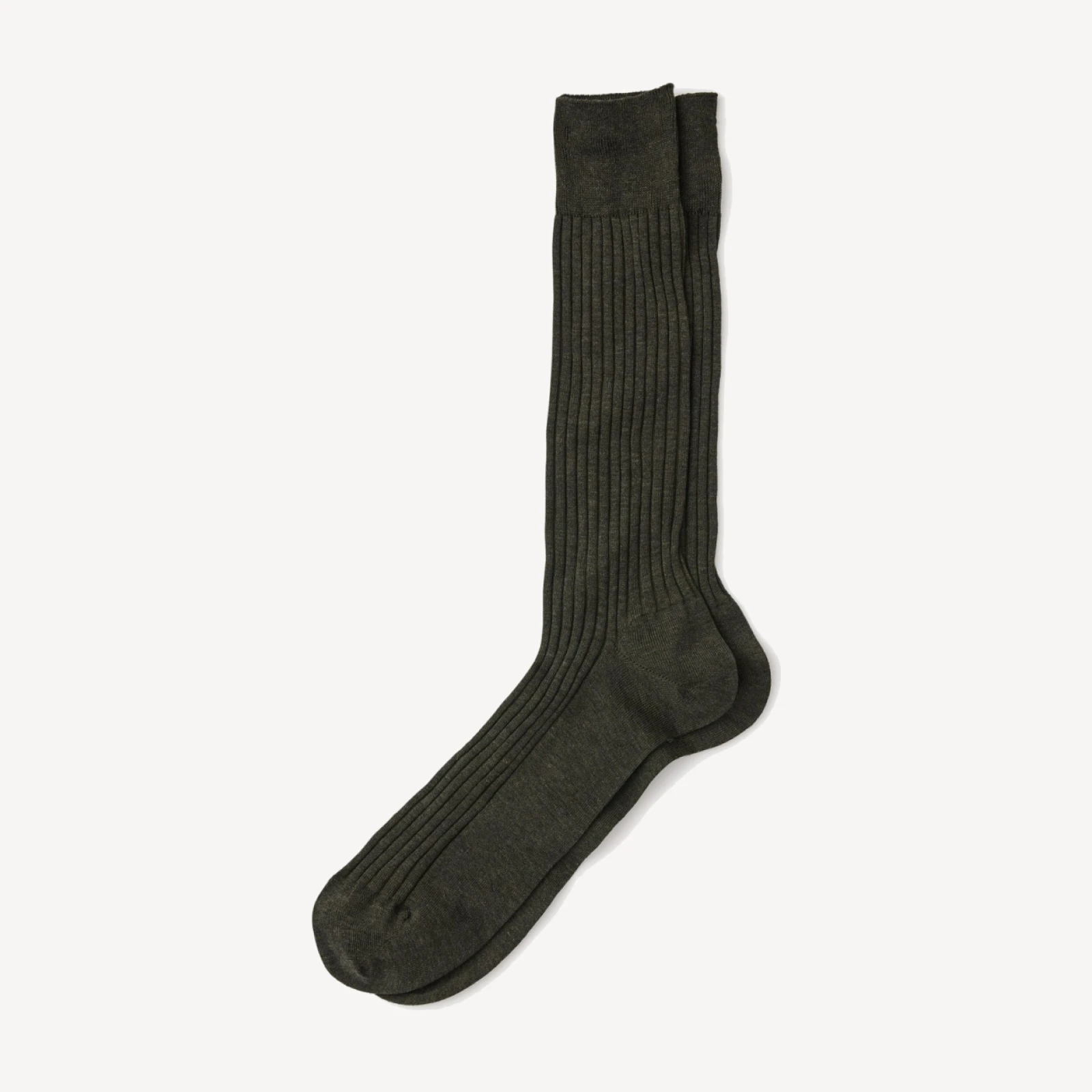 Khaki Corgi Ribbed Cotton Dress Sock
