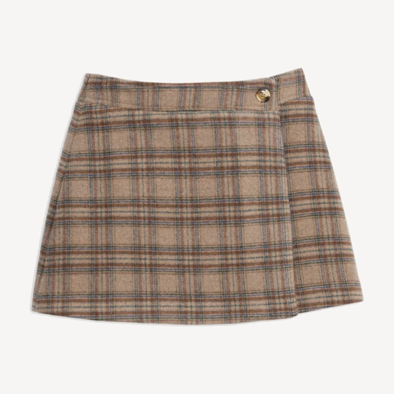 WOOL PLAID SKIRT