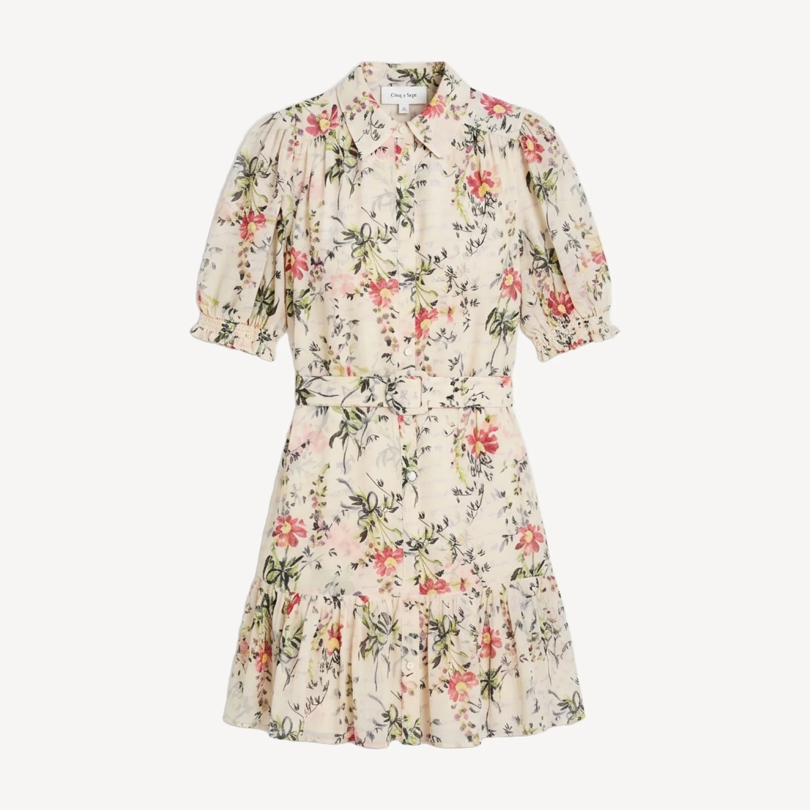 Cinq a Sept Wildflowr Loveletter Halbini Floral Mini Dress