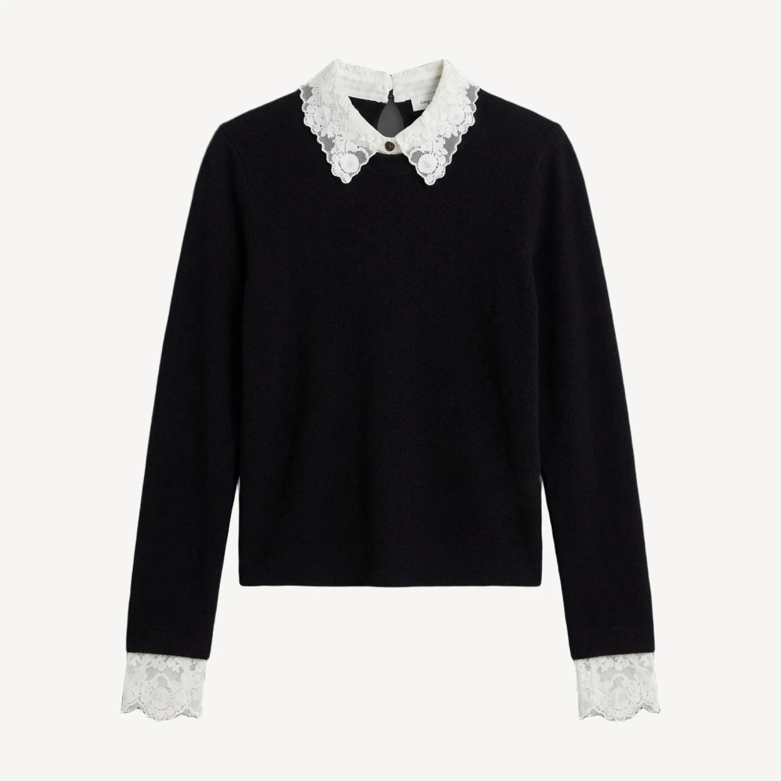 Cinq a Sept Trisha Wool Blend Collared Sweater