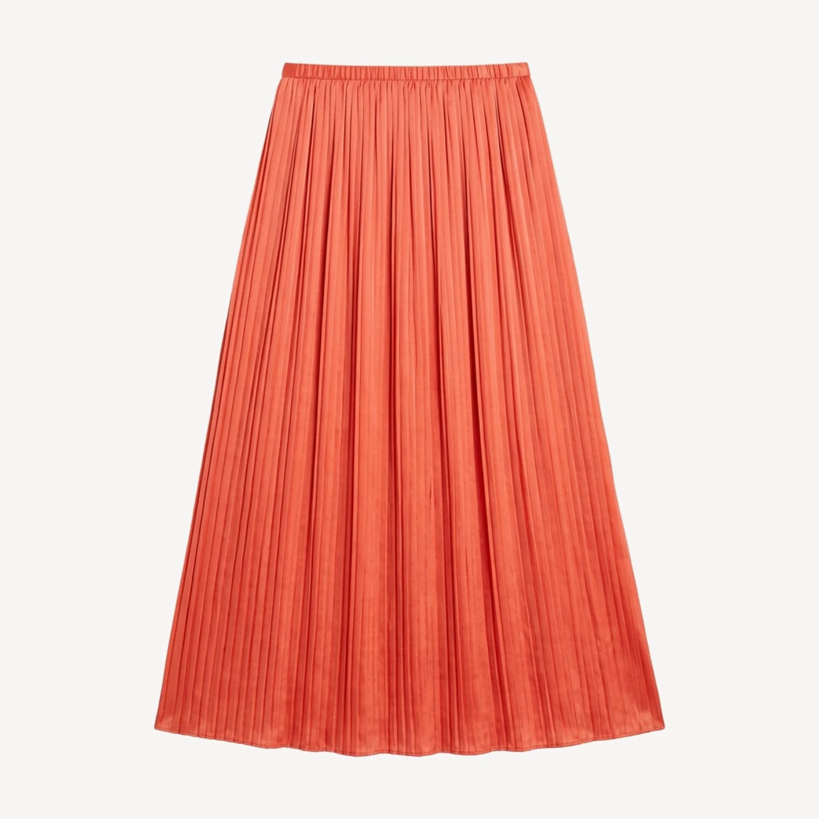 Cinq a Sept Esme Satin Delaine Pleated Midi Skirt