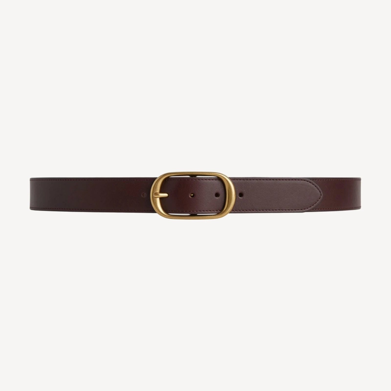 Halo Solid Brass Leather Wide Belt