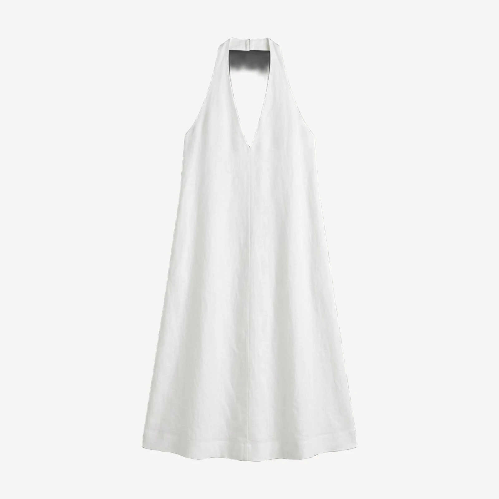 Mural Linen Halter Dress