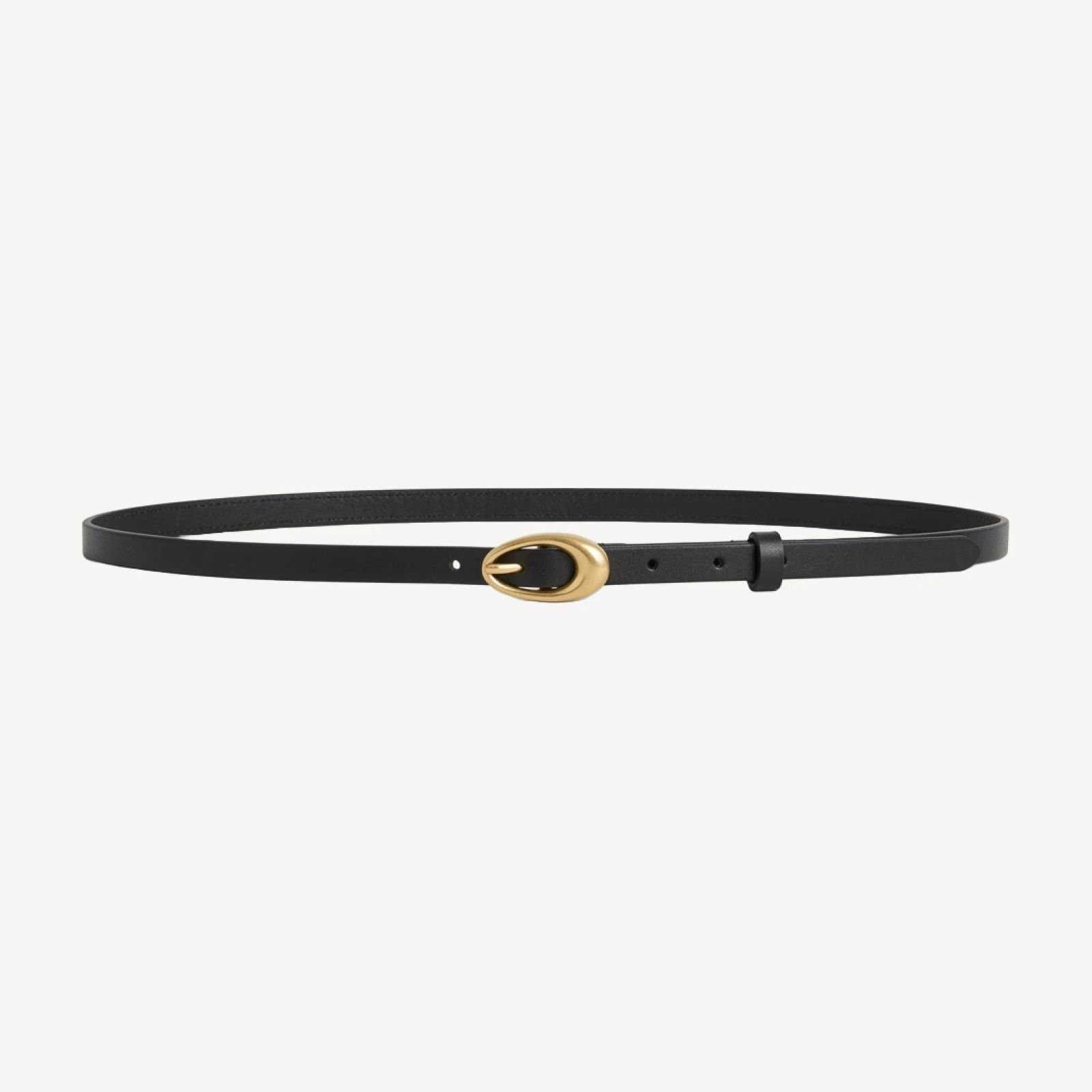 Perennial Solid Brass Leather Slim Belt