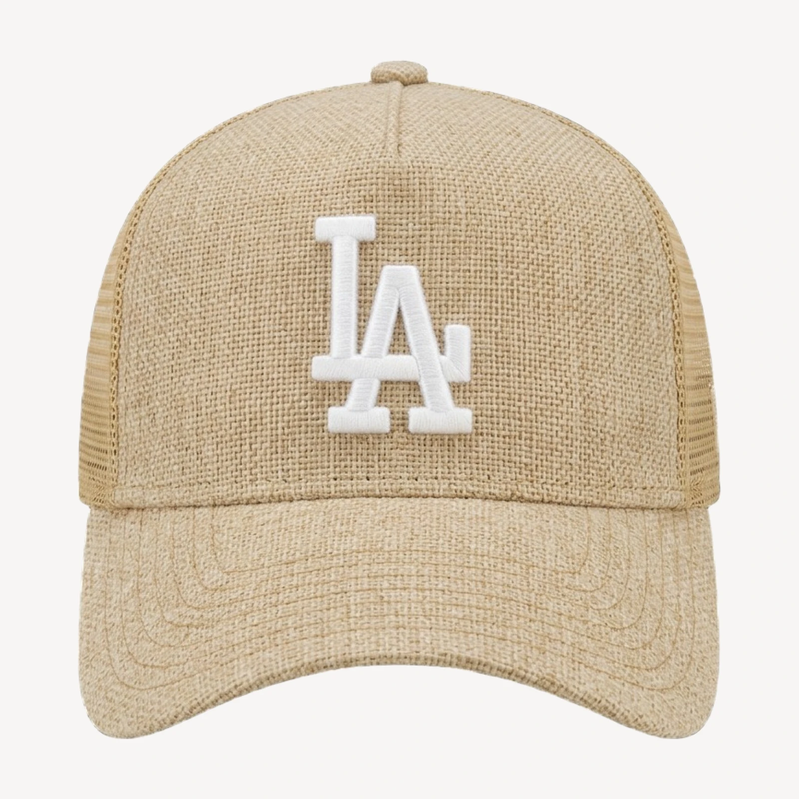 New Era LA Dodgers 9FORTY Raffia A-Frame Trucker Hat