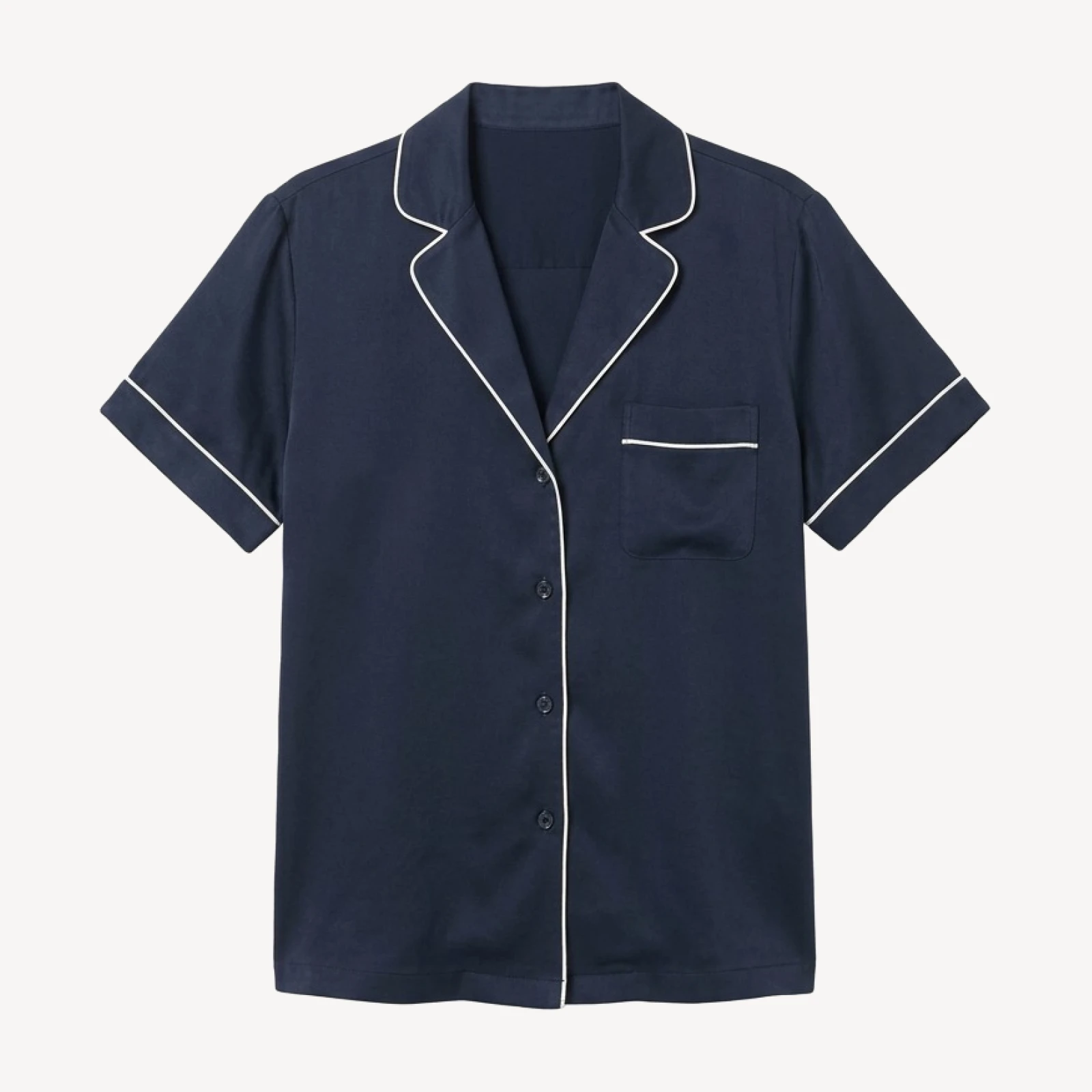 Nightside Silk Shortsleeve Pajama Shirt