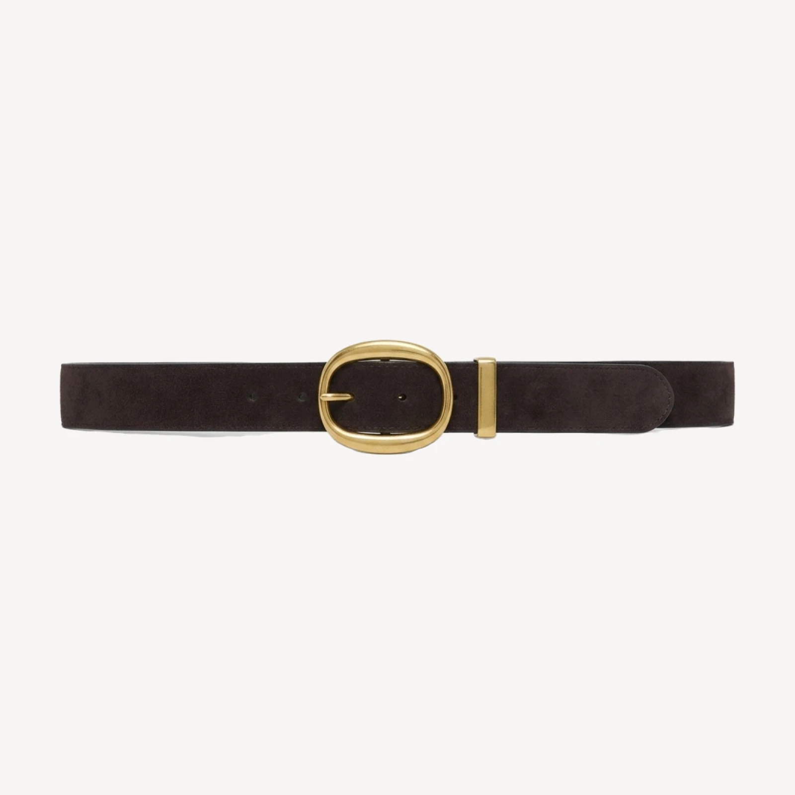 Lifetime Solid Brass Wide Belt - Suede Leather