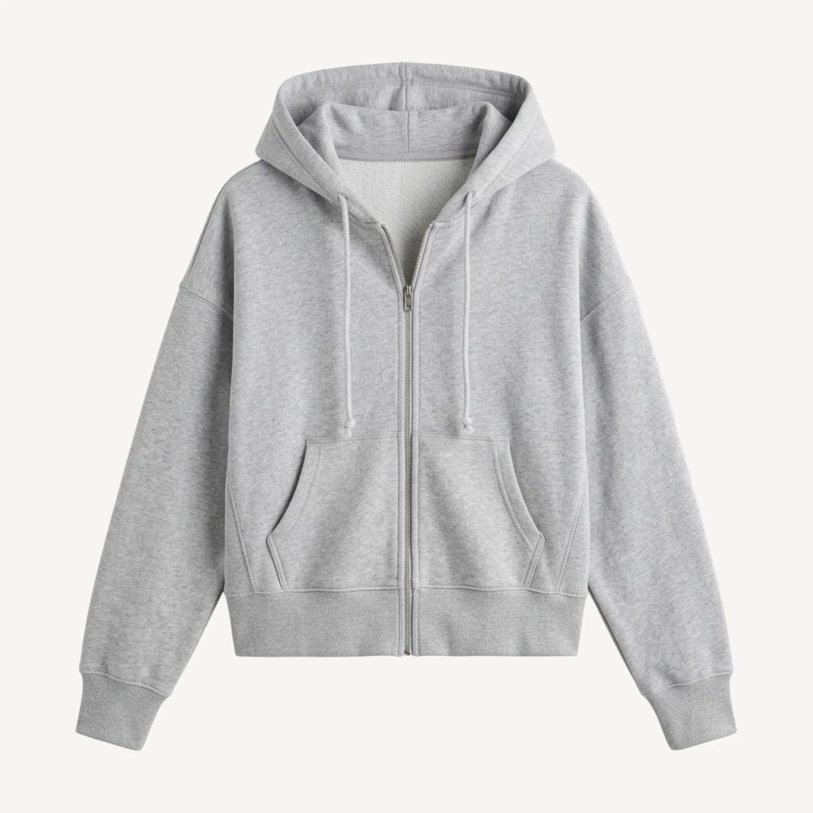 Terry Sweatfleece Boyfriend Boxy Zip Hoodie