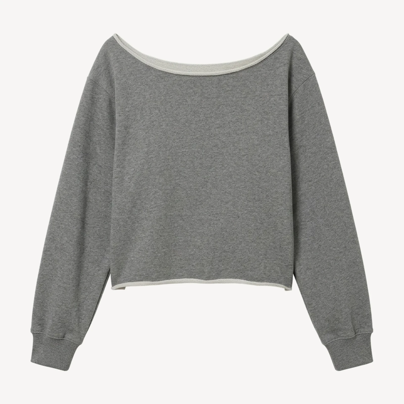 Terry Sweatfleece Perfect Off-Shoulder Top