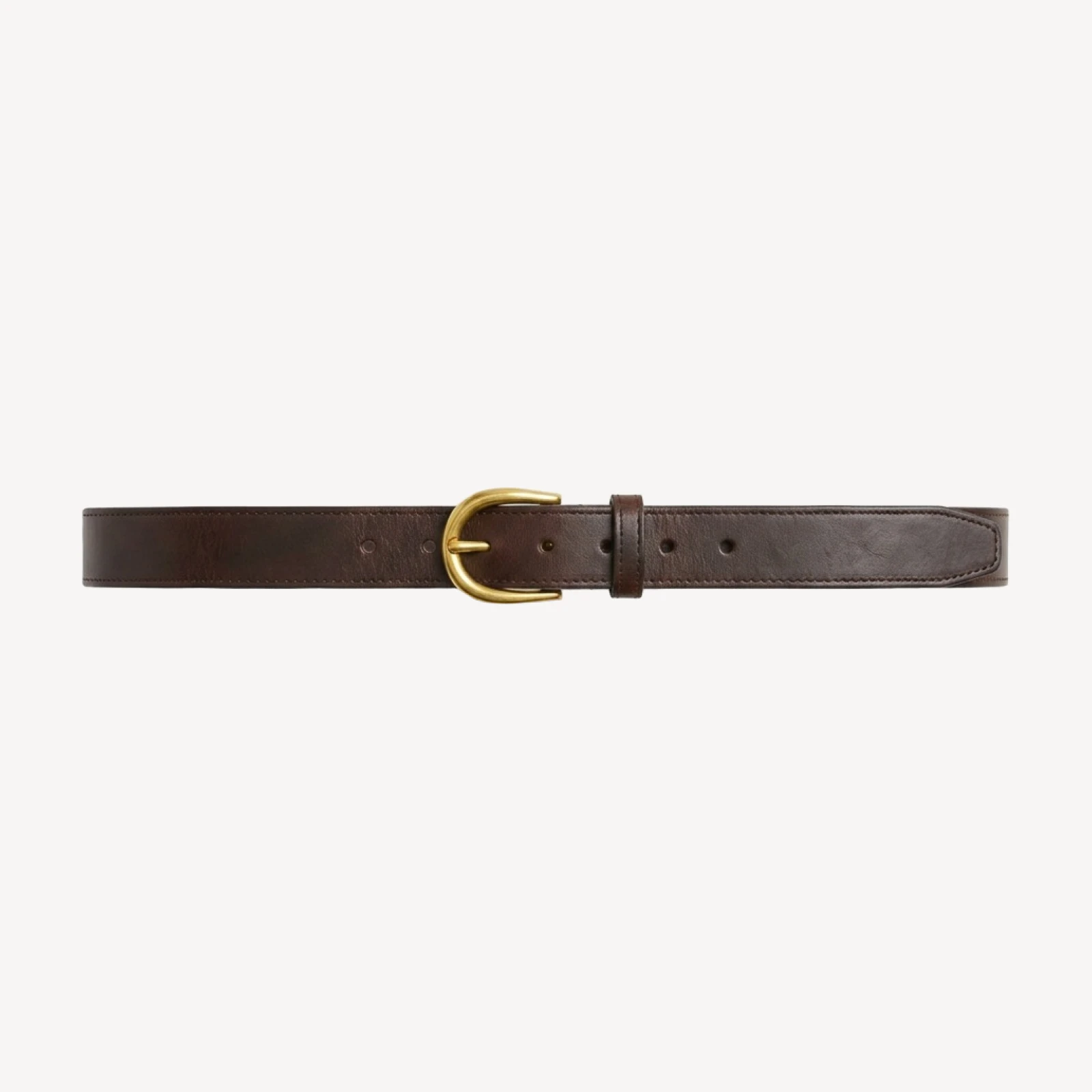 Accent Solid Brass Belt - Smooth Leather